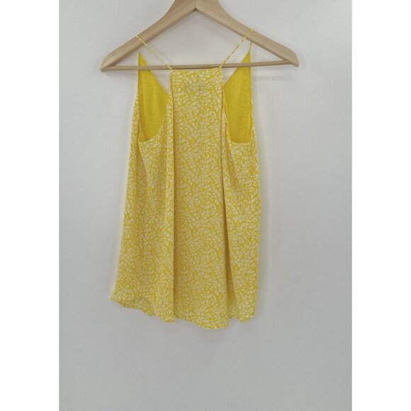 NWT LOFT Women’s Yellow Floral Chiffon Strappy Sleeveless Blouse Boho Sz XS - Picture 2 of 8